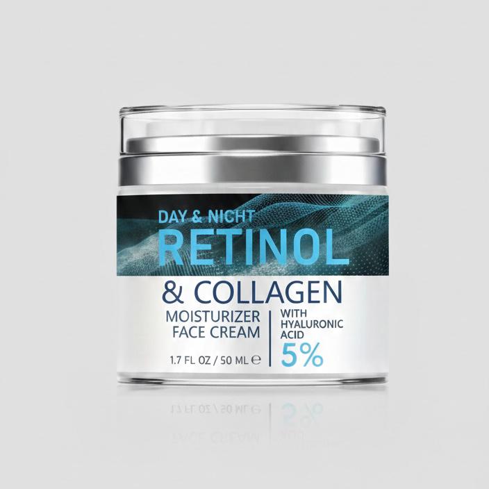 Crema Hidratante con Colágeno + Retinol – Hidrata, Rellena y Suaviza las Arrugas, Unifica el Tono