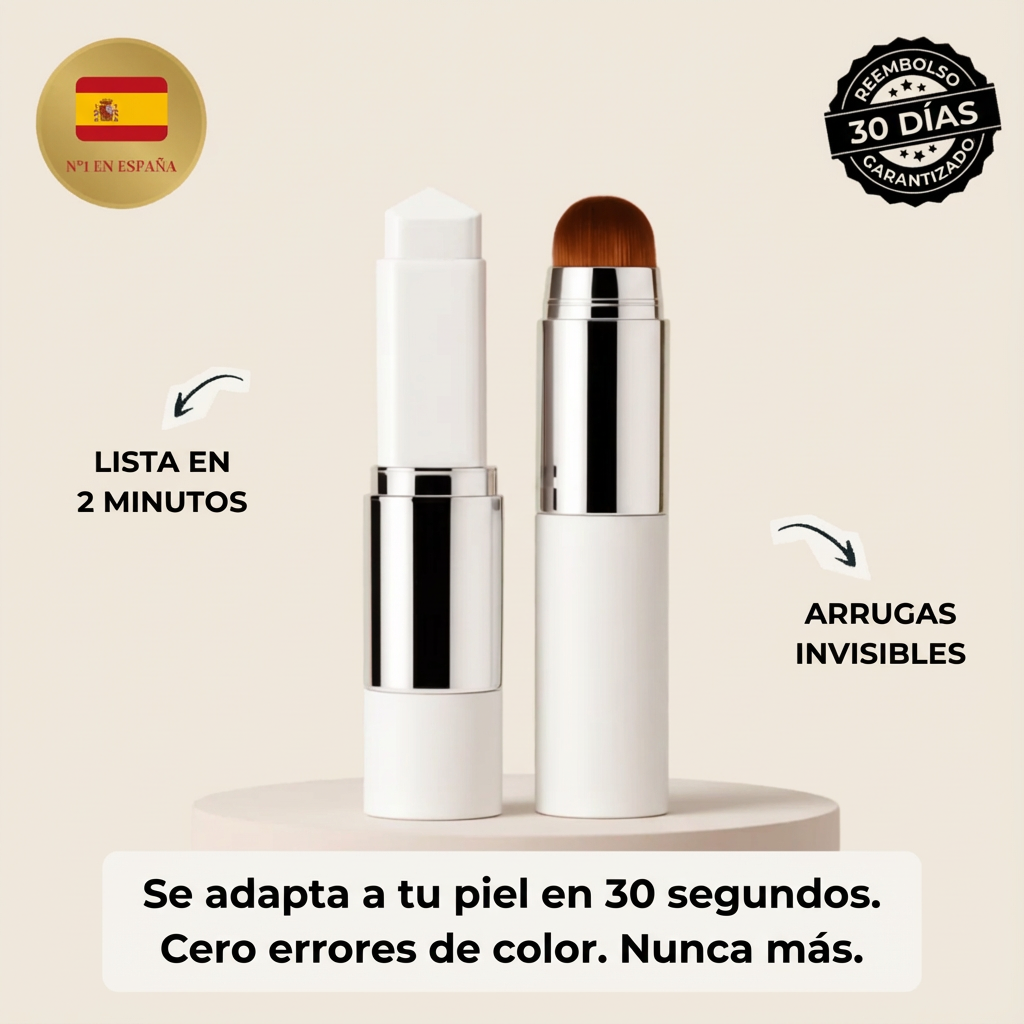 Fondo de maquillaje 2 en 1 con brocha integrada