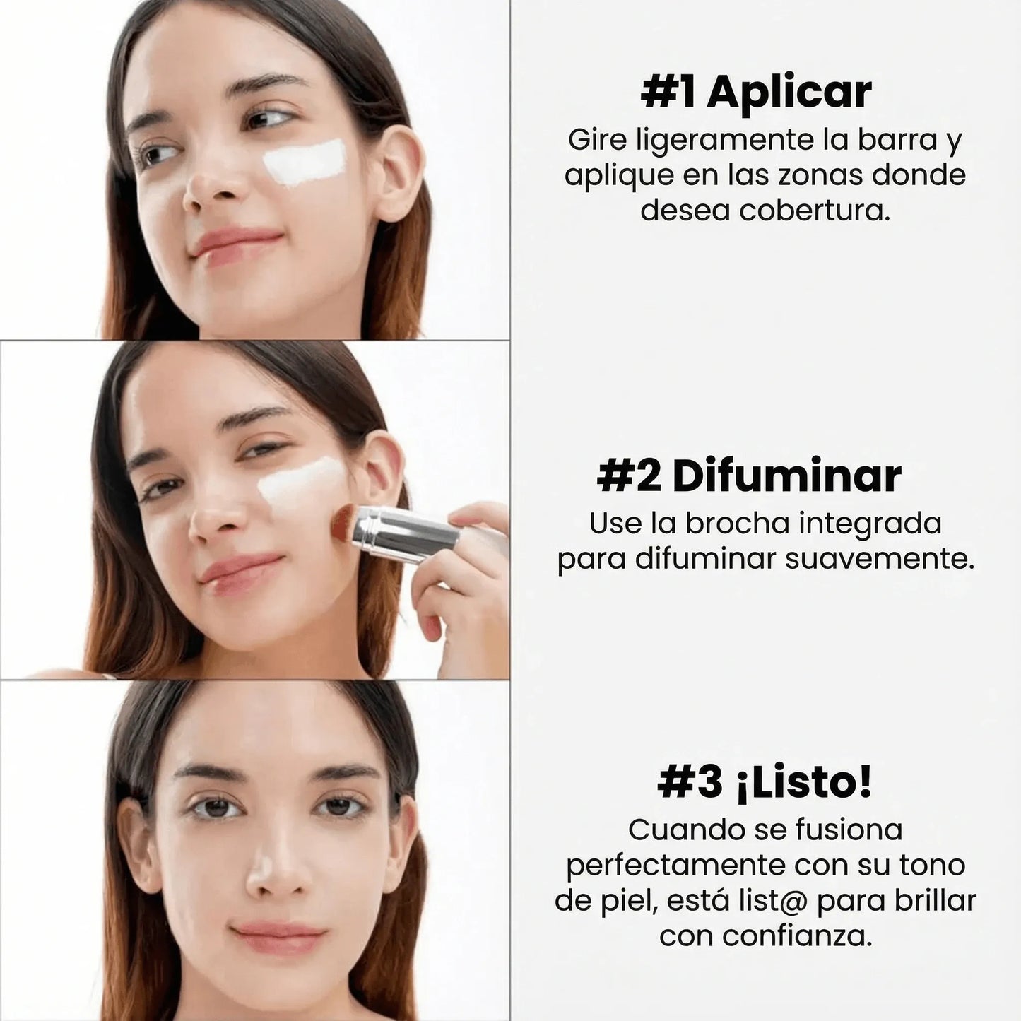 Fondo de maquillaje 2 en 1 con brocha integrada