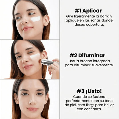 Fondo de maquillaje 2 en 1 con brocha integrada